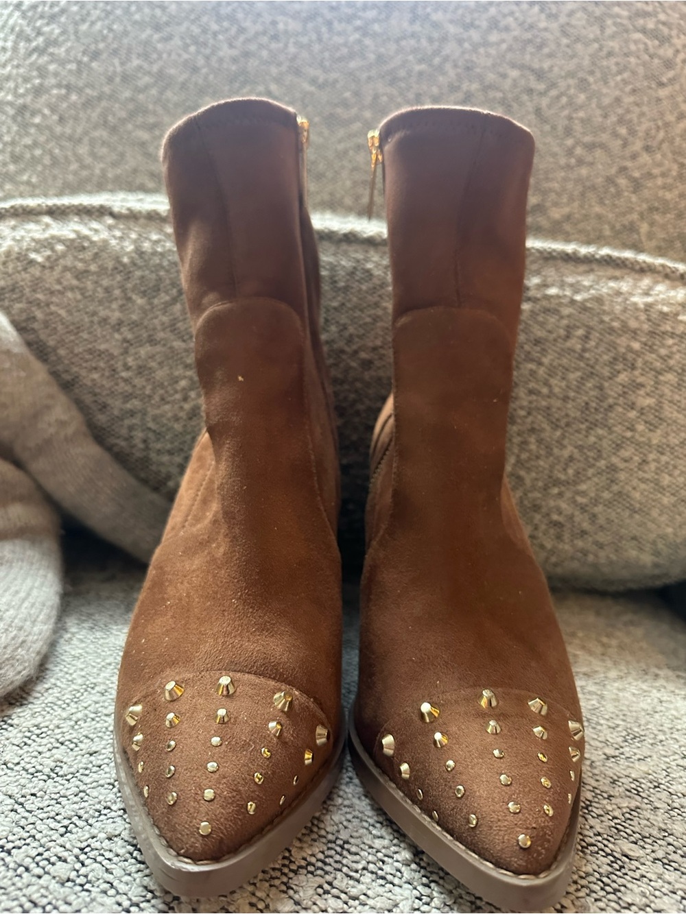 Michael kors Women's Brown Suede Studded Ankle Boots